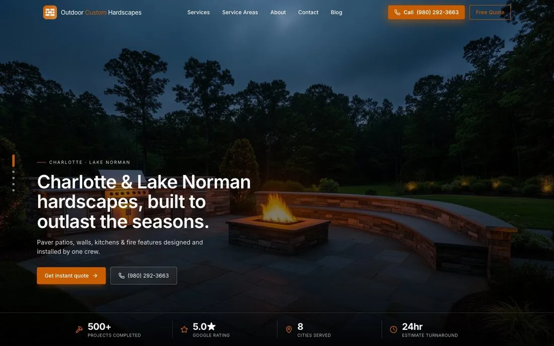 Outdoor Custom Hardscapes homepage, Outdoor living, Charlotte